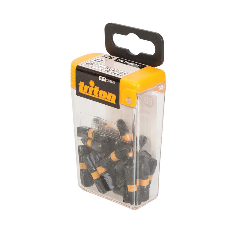 Triton - Puntas Pozidriv para atornillador de impacto, 25 pzas PZ3, 25 mm