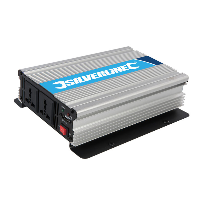 Silverline - Inversor, 12 V 1000 W (2 x 500 W)