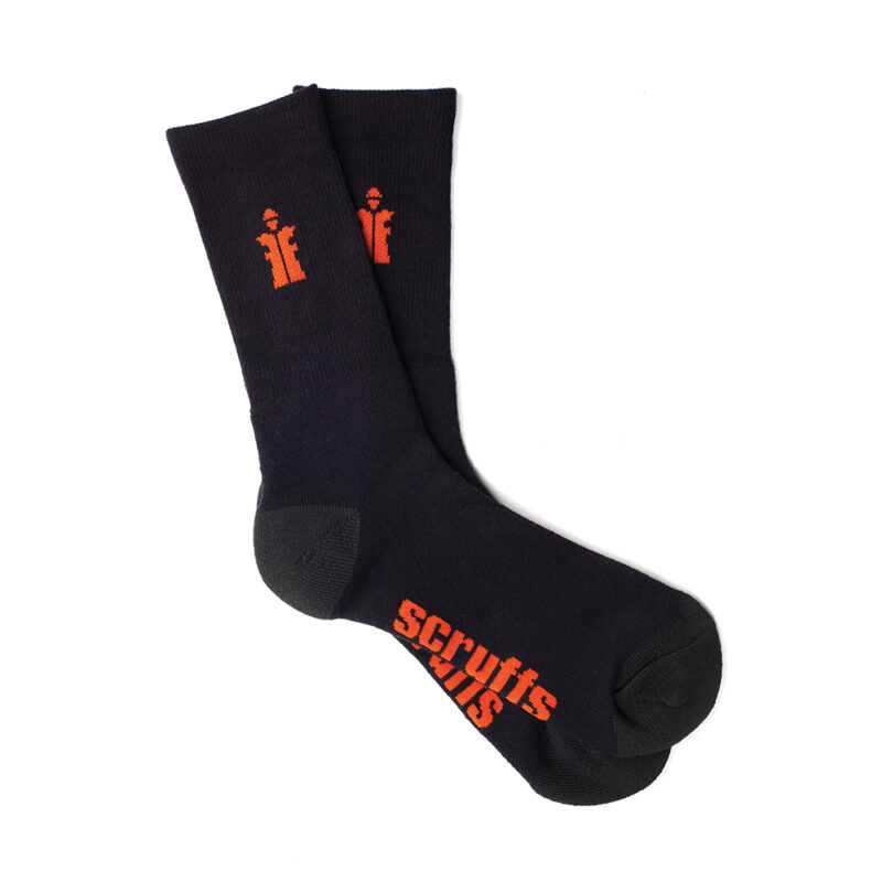 Scruffs - Calcetines de trabajo Worker, negro, 3 pares Talla 44-48 (10-13)