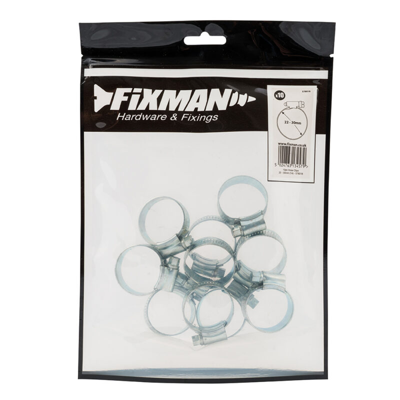 Fixman - Abrazaderas para mangueras, 10 pzas 22-30 mm (1A) - Imagen 4