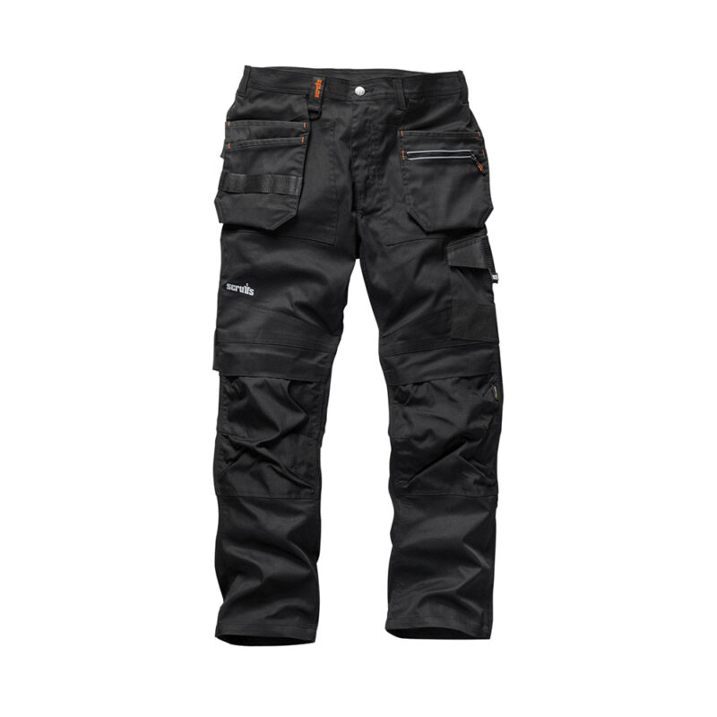 Scruffs - Pantalón Trade Flex, color negro Talla 38 R