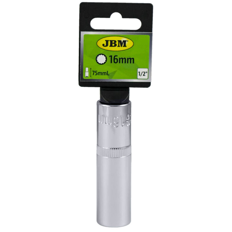 JBM VASO 12 CANTOS 1/2" 75MM LARGO 16MM CROMADO - Imagen 3