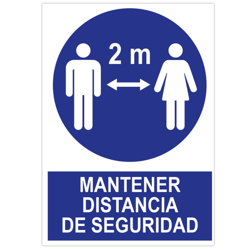 JBM POSTER CARTULINA A3 CON "MANTENER LA DISTANCIA DE SEGURIDAD