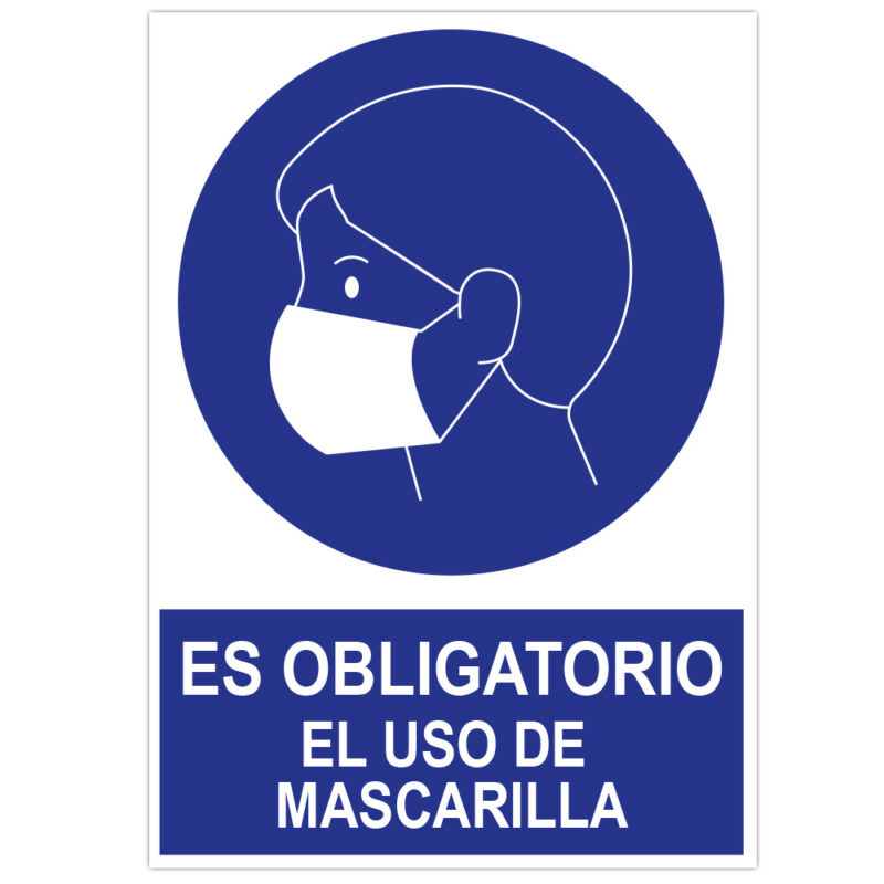 JBM POSTER CARTULINA A3 CON "ES OBLIGATORIO EL USO DE LA MASCARILLA