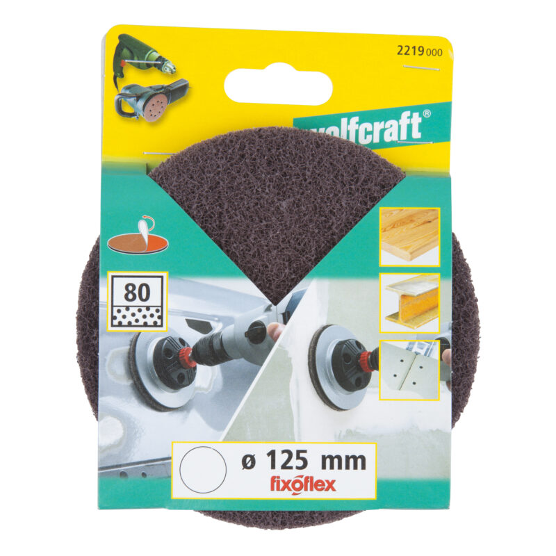 WOLFCRAFT 2219000 - 1 fieltro abrasivo adhesivo para chapa Ø 125 mm - Imagen 2