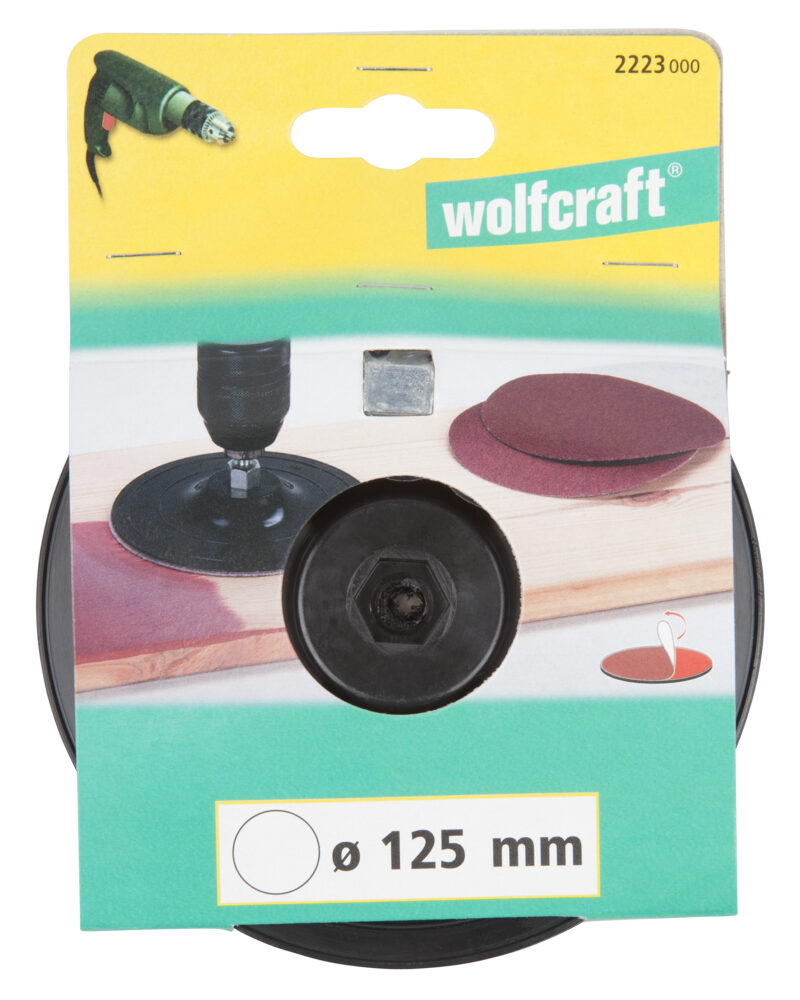 WOLFCRAFT 2223000 - 1 plato abrasivo adhesivo BM, vást. hexagonal, Ø 125 mm - Imagen 2