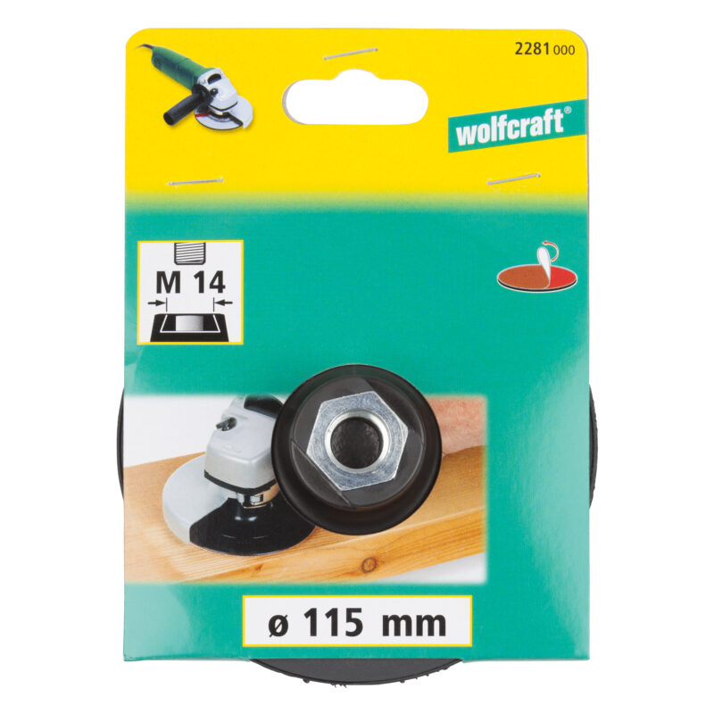 WOLFCRAFT 2281000 - 1 plato abrasivo adhesivo WS, rosca M14 Ø 115 mm - Imagen 2