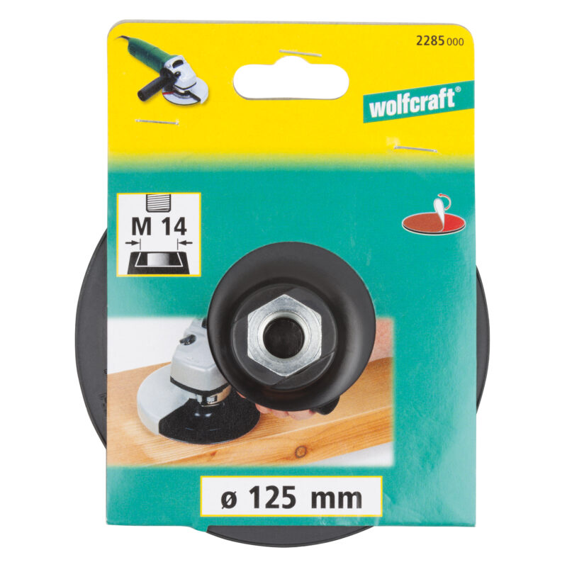 WOLFCRAFT 2285000 - 1 plato abrasivo adhesivo WS, rosca M14 Ø 125 mm - Imagen 2