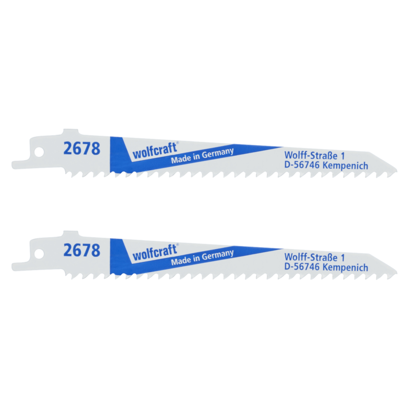 WOLFCRAFT 2678000 - 2 hojas de sierra de sable BiM, madera, plástico, L=150 mm