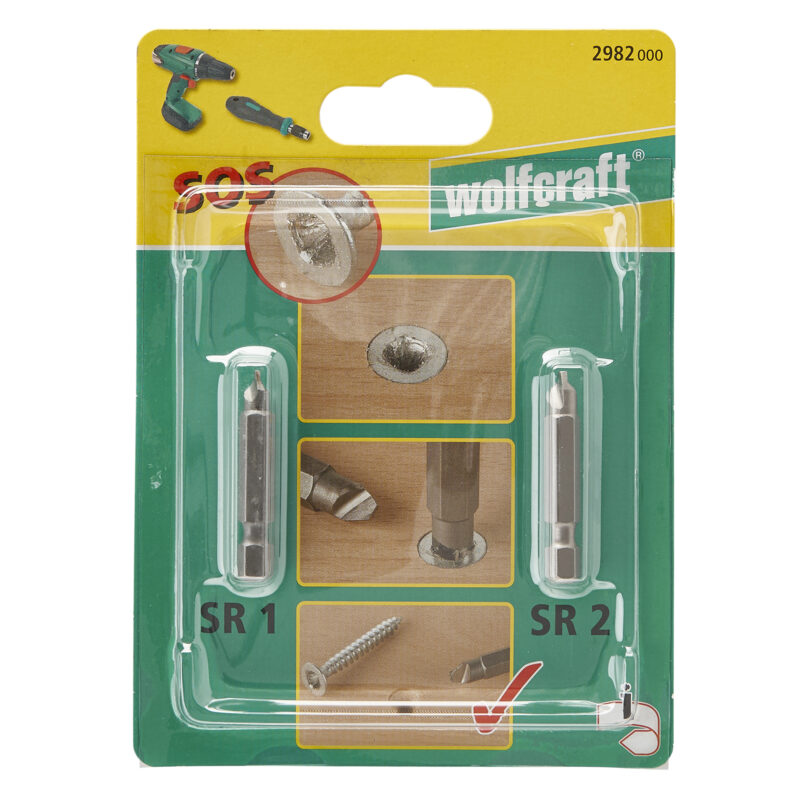 WOLFCRAFT 2982000 - 1 j. puntas tornillos def., 2 ps., SR1+2