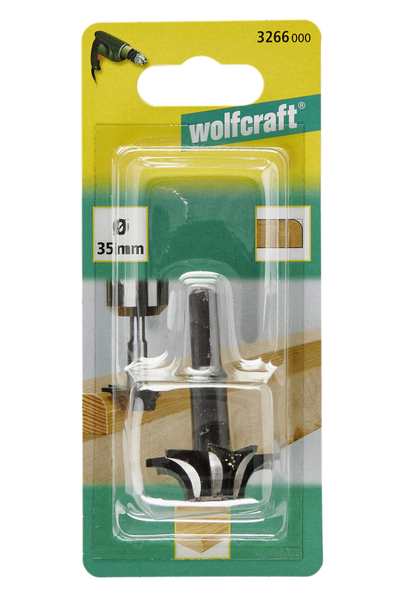 WOLFCRAFT 3266000 - 1 fresa para perfil cuadrante WS de 35 mm de diámetro