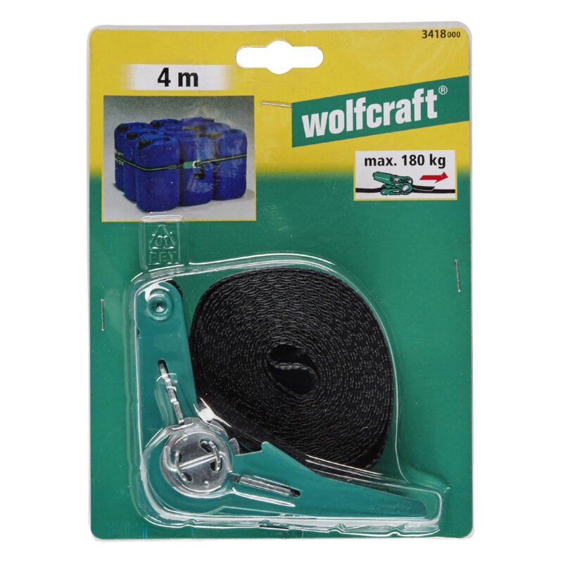 WOLFCRAFT 3418000 - 1 cincha con carraca de 180 kg/4 m - Imagen 2