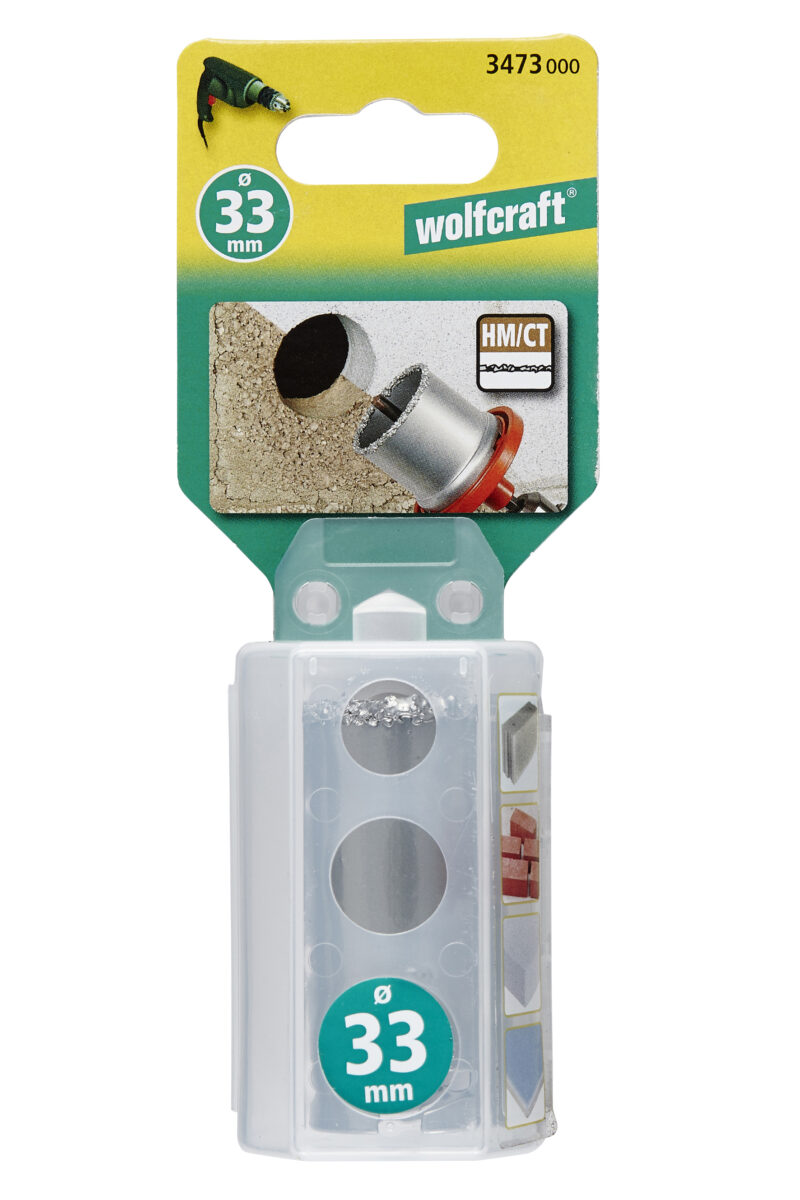 WOLFCRAFT 3473000 - 1 corona de perforación recubierta de carburo de tungsteno Ø 33 mm - Imagen 2