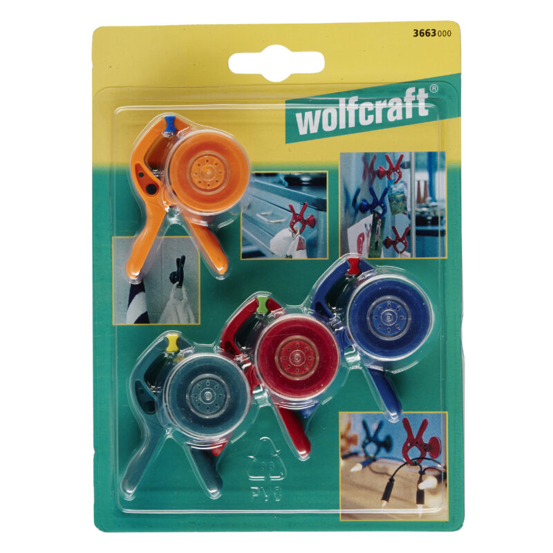 WOLFCRAFT 3663000 - 1 juego de mini-pinzas con resorte microfix S, 4 piezas - Imagen 2