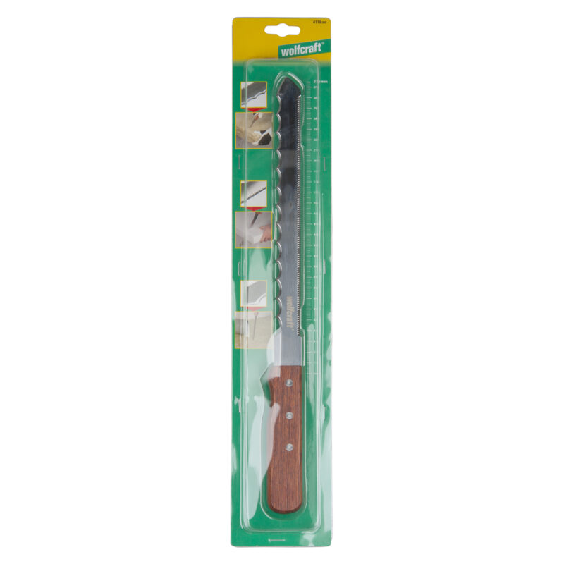 WOLFCRAFT 4119000 - 1 cuchillo para materiales aislantes, mango de madera, 275 mm - Imagen 2