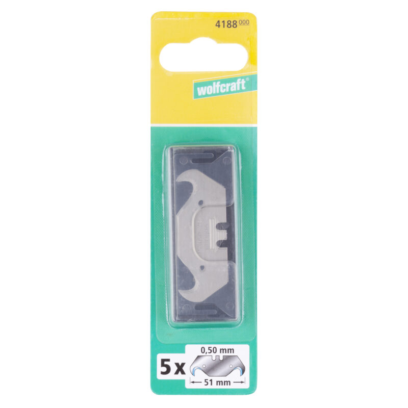 WOLFCRAFT 4188000 - 5 cuchillas garfio de 0,5 x 51 mm - Imagen 2