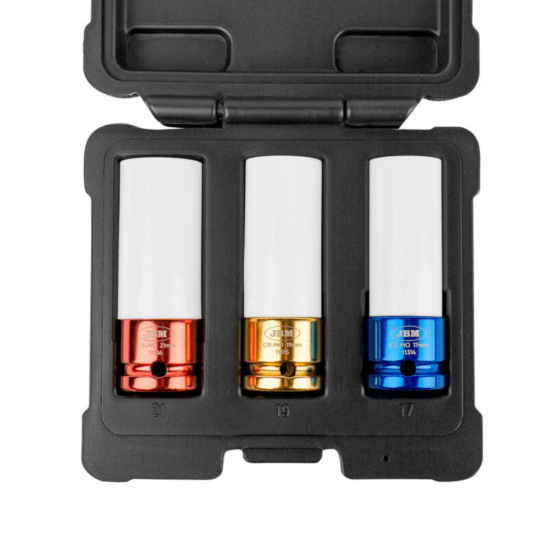 JBM KIT DE 3 VASOS IMPACTO DE 1/2" ESPECIAL EXTRACCIÓN RUEDAS - Imagen 3
