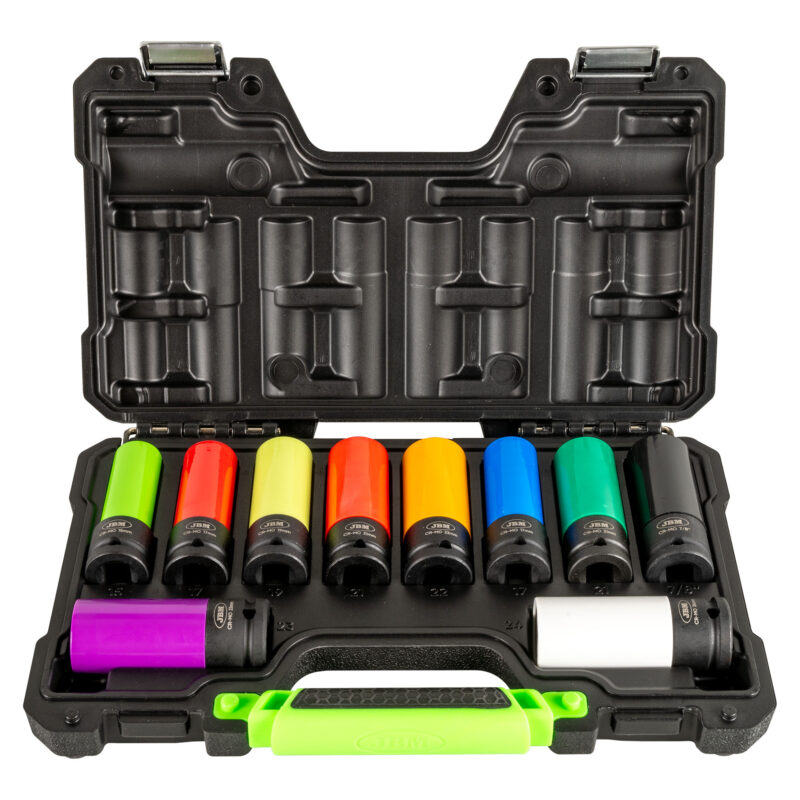 JBM KIT DE 10 VASOS IMPACTO DE 1/2" ESPECIAL EXTRACCIÓN RUEDAS