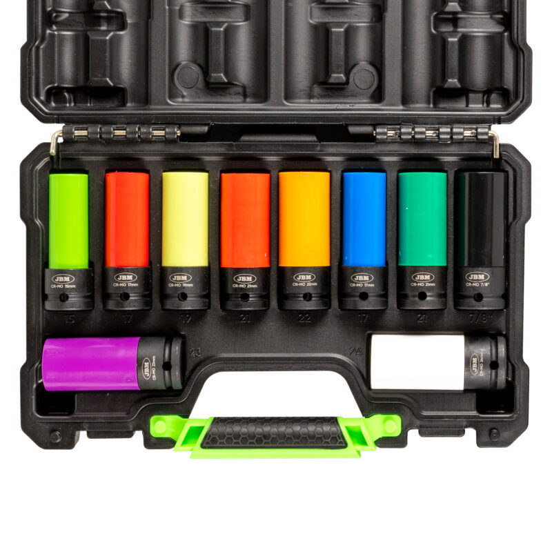 JBM KIT DE 10 VASOS IMPACTO DE 1/2" ESPECIAL EXTRACCIÓN RUEDAS - Imagen 3