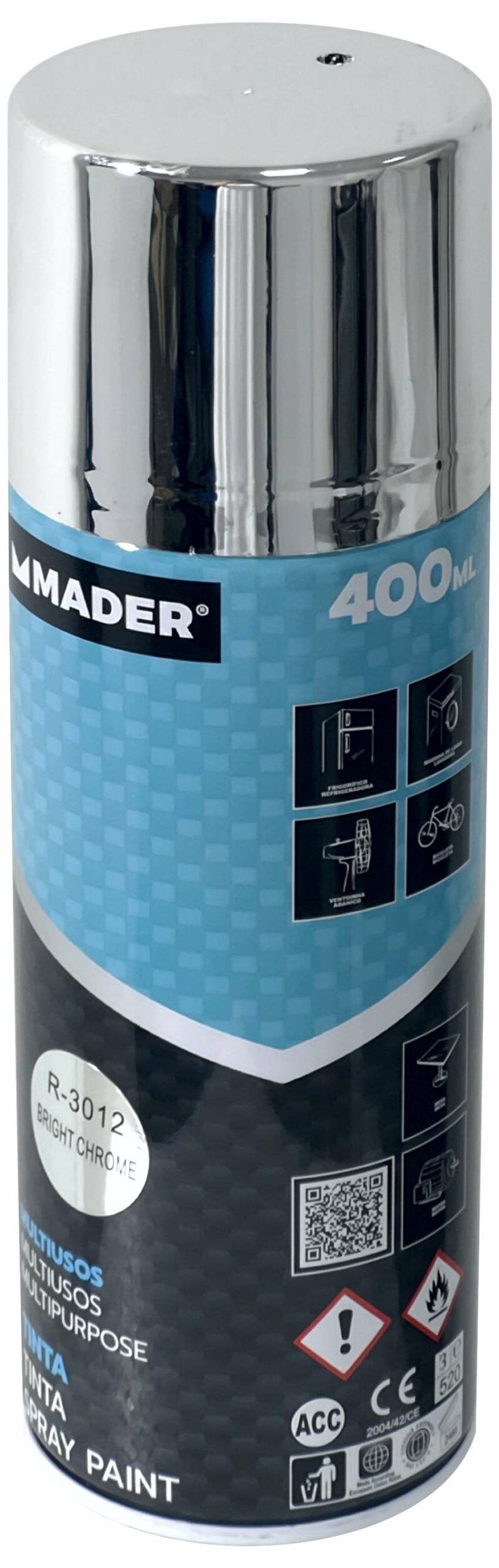 MADER 79415 - Spray Pintura, Multiusos, Cromado, 400ml