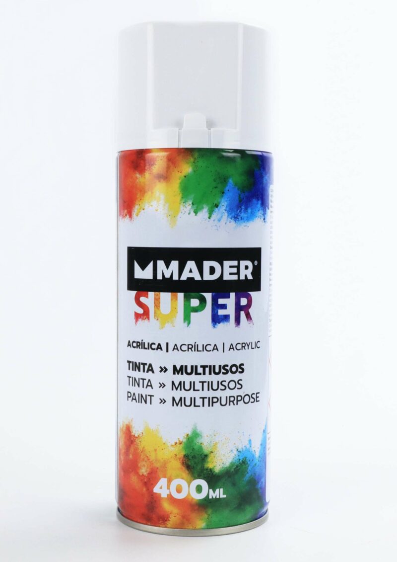 MADER 79743 - Spray Pintura, Acrílico, Ref. 9010, Branco Lúcido - Imagen 3