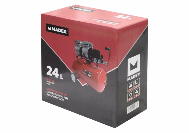 MADER 09368 - Compresor de Aire, Monobloco, 24L, 0.75hp, Silencioso - Imagen 5