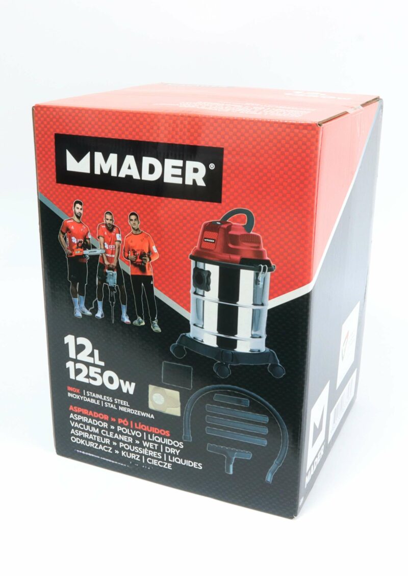 MADER 63348 - Aspirador Polvo / Liquidos, 12L, 1250W - Imagen 3