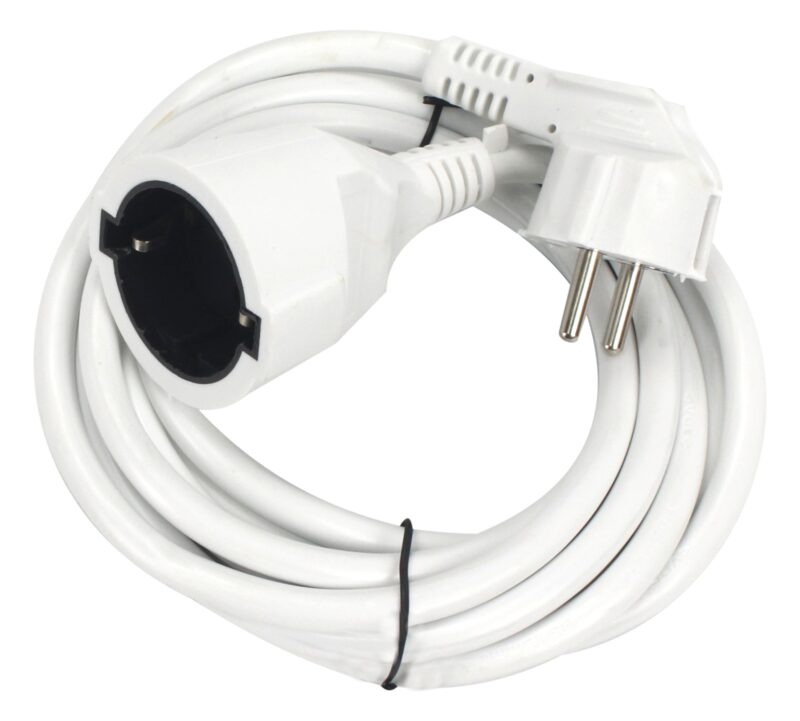 MADER 90680 - Prolongador Eléctrico, Blanca, 5m, 3Gx1.5mm²