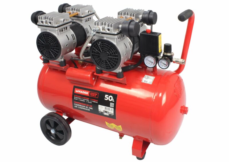 MADER 09374 - Compresor de Aire, Monobloco, 50L, 4HP, 4 Cabezas, 2 Motores - Imagen 5