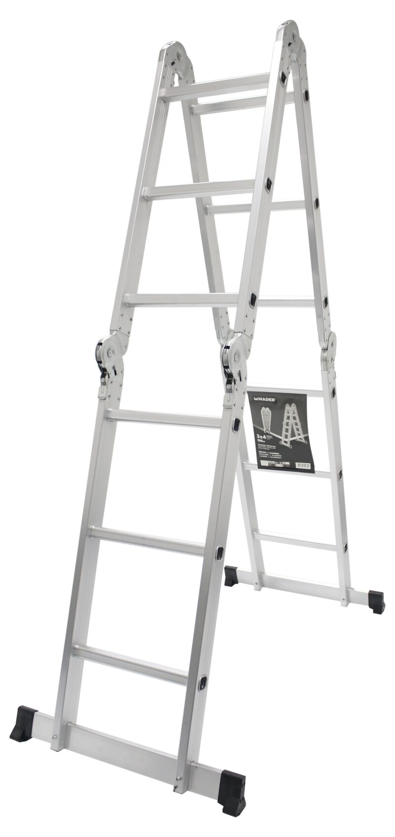MADER 10085 - Escalera Multiusos, Articulada, 4x3P, Aluminio