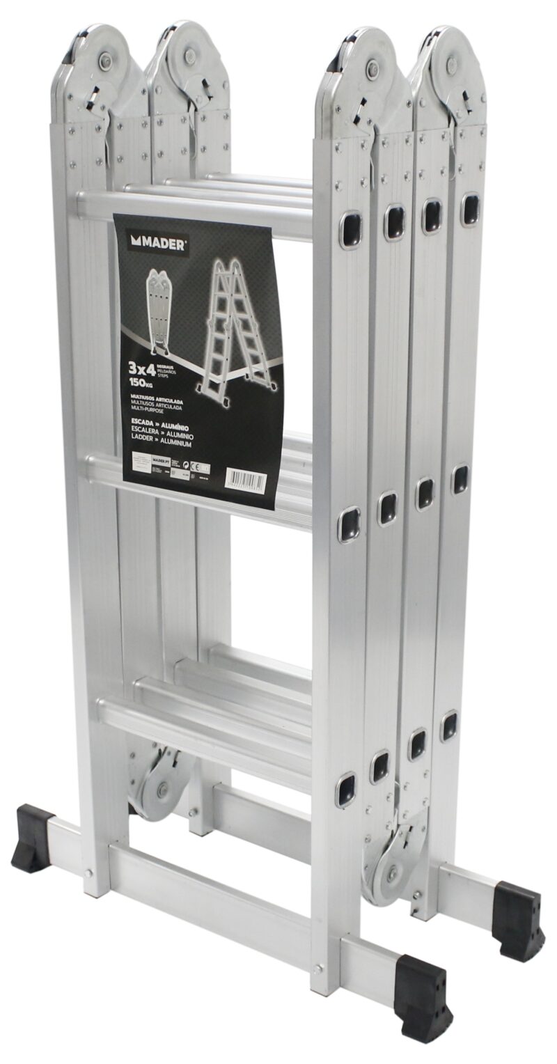 MADER 10085 - Escalera Multiusos, Articulada, 4x3P, Aluminio - Imagen 2