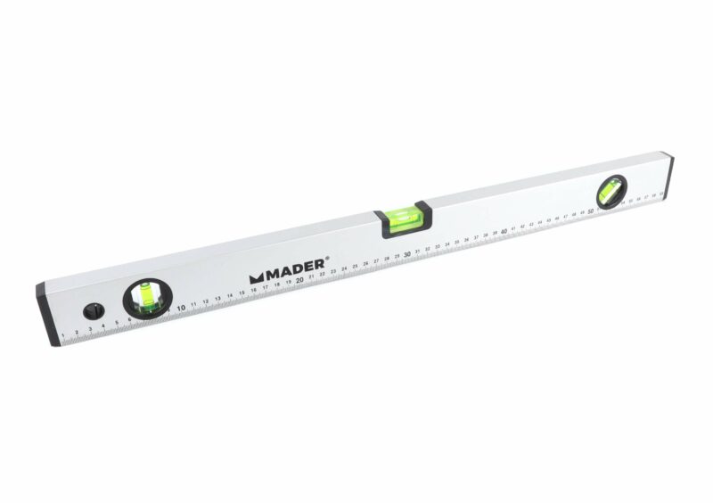 MADER 30526 - Nivel de Aluminio, 3 Borbujas, 60cm