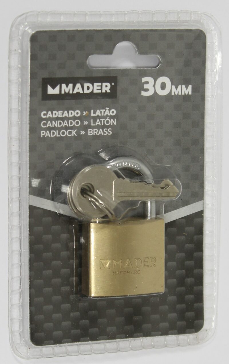 MADER 31186 - Candado, Latón, 30mm, con Llave - Imagen 4
