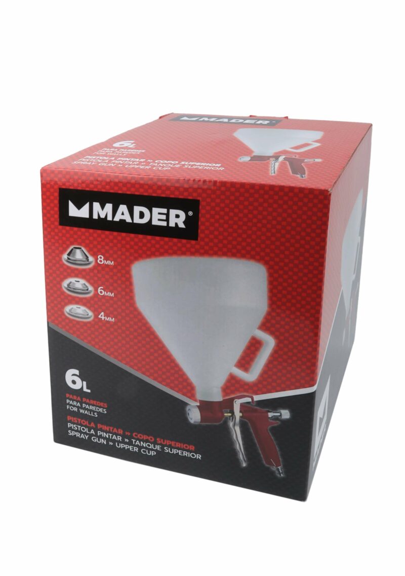 MADER 34904 - Pistola de Pintura y Texturas, con Vaso Superior, 6L - Imagen 5