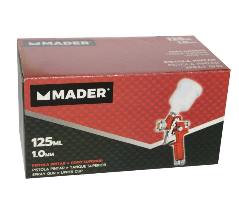MADER 35060 - Pistola Pintar, Vaso Superior, 1mm, 125ml - Imagen 3