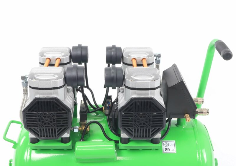 MADER 37193 - Compresor de Aire, Silencioso, 50L, 4HP, 4 Cabezas, 2 Motores, LCD - SAURIUM® - Imagen 3