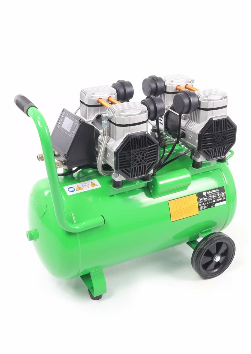 MADER 37193 - Compresor de Aire, Silencioso, 50L, 4HP, 4 Cabezas, 2 Motores, LCD - SAURIUM® - Imagen 4