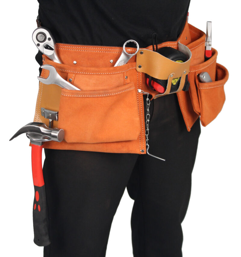 MADER 47331 - Cinturón para Herramienta, 2 Bolsas, 10 Particiones - SAURIUM® - Imagen 4