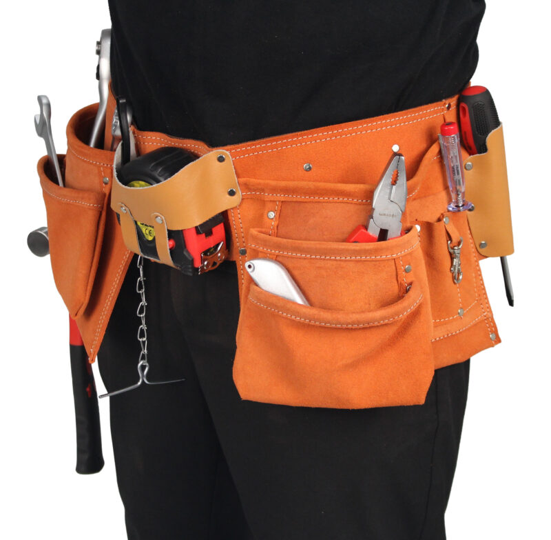 MADER 47331 - Cinturón para Herramienta, 2 Bolsas, 10 Particiones - SAURIUM® - Imagen 3