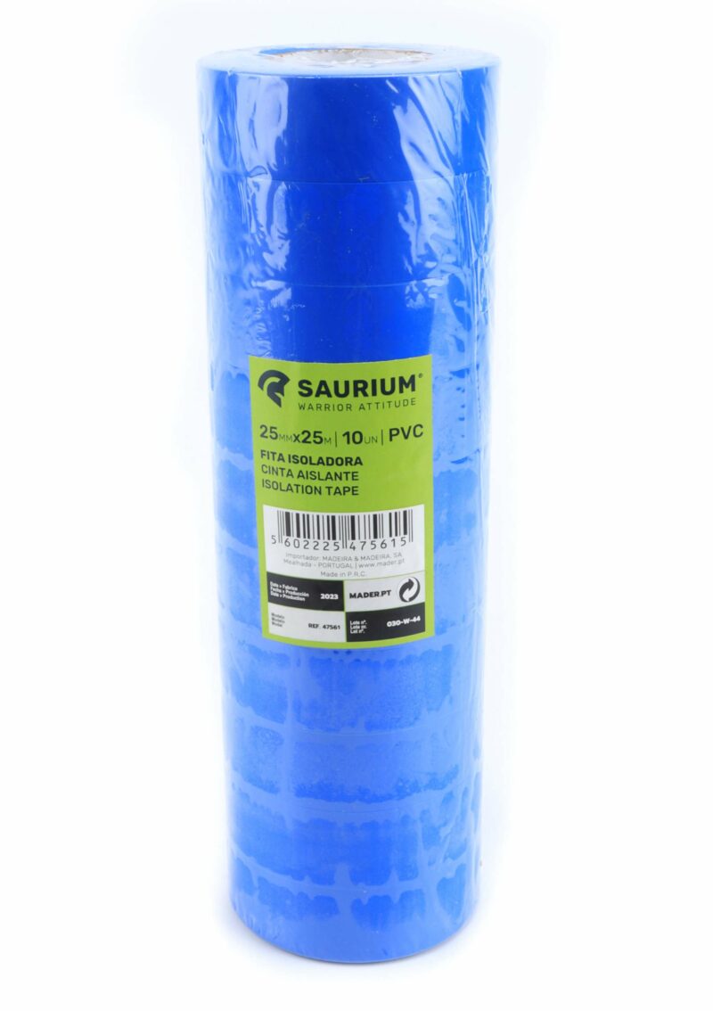MADER 47561 - Cinta Aislante, Azul, 25mmx25m, 10Un - SAURIUM® - Imagen 2