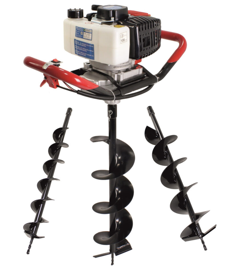 MADER 48246 - Taladro de Tierra, 51.2cc,  con 3 Brocas - SUPER POWER