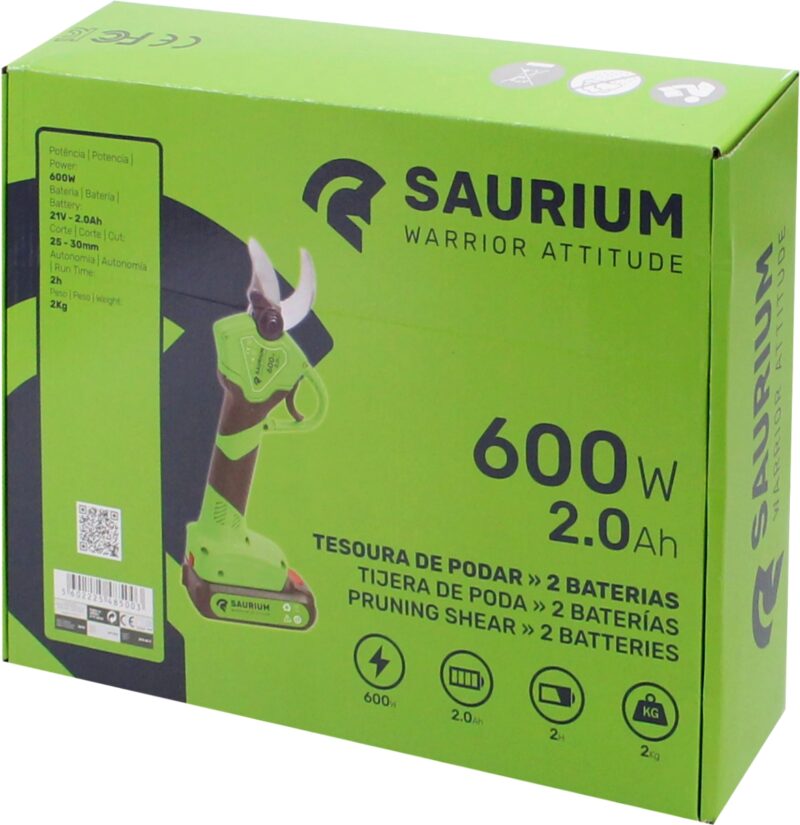 MADER 48500 - Tijera de Poda, Batería 21V, 2.0Ah - SAURIUM® - Imagen 4
