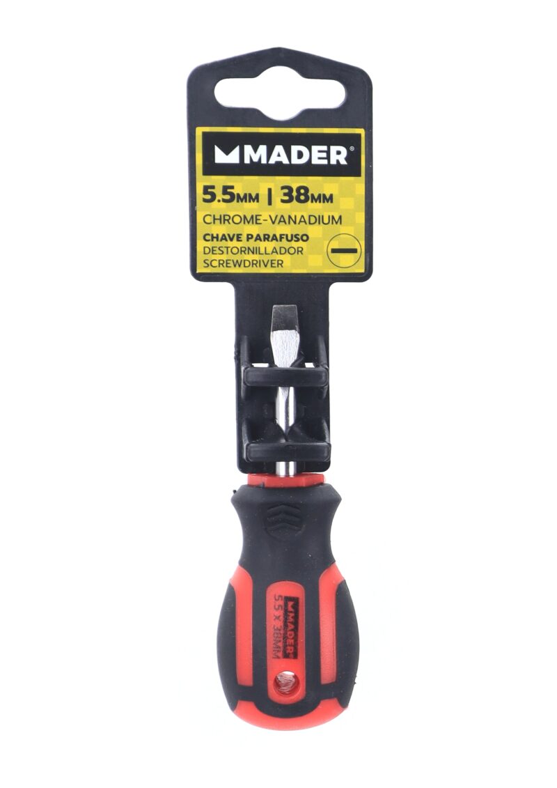 MADER 59468 - Destornillador, Plana, CRV, SL5.5, 38mm - Imagen 3