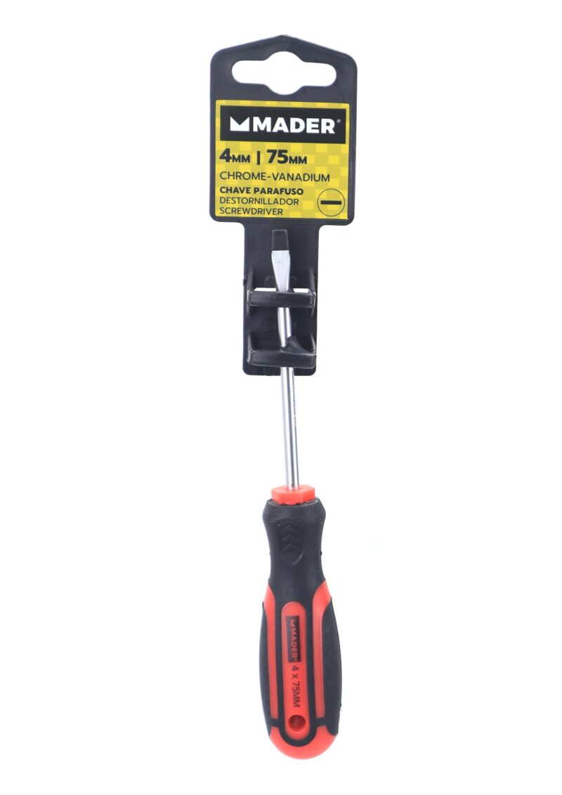 MADER 59469 - Destornillador, Plana, CRV, SL4, 75mm - Imagen 3