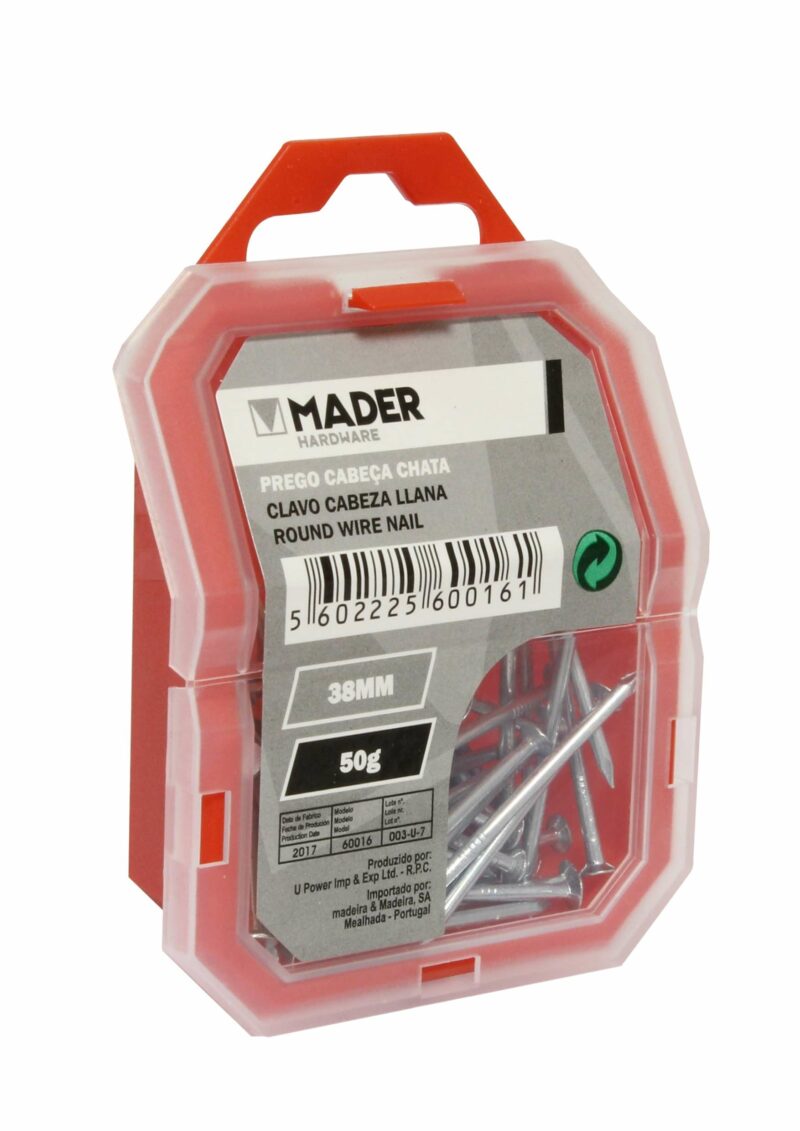 MADER 60016 - Clavo Cabeza Llana, 38mm, 50g