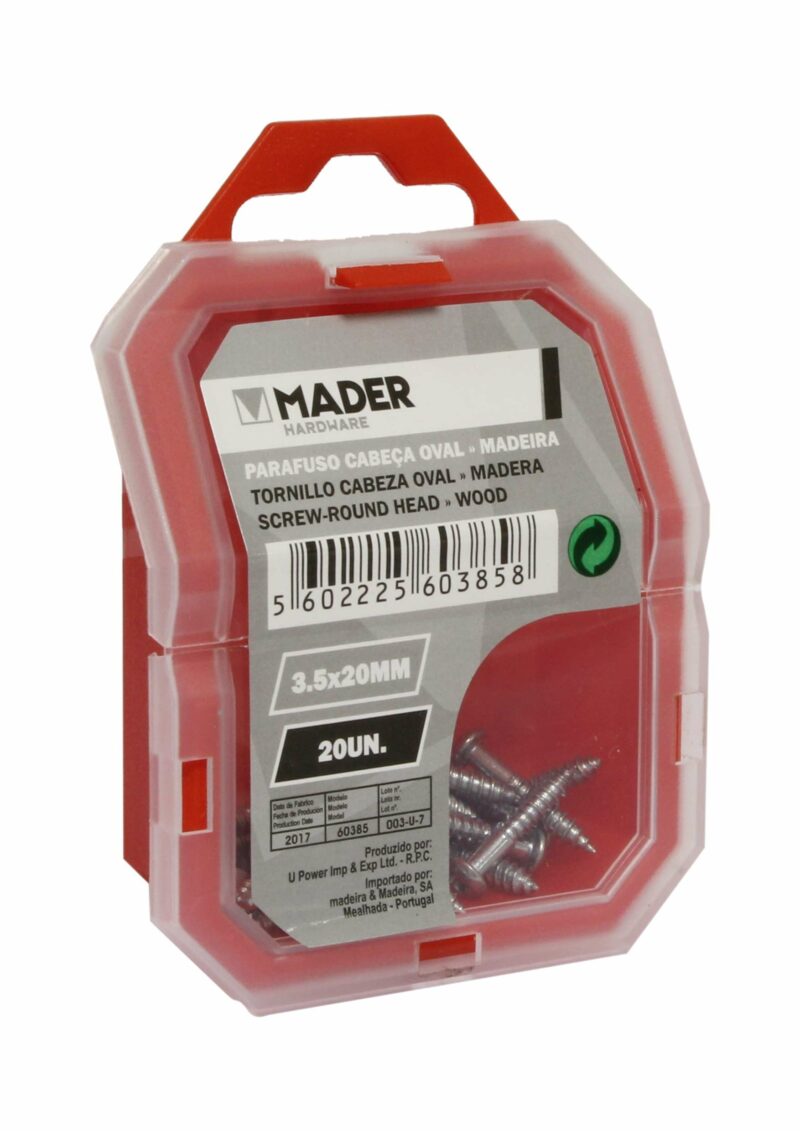 MADER 60385 - Tornillo Cabeza Oval, Madera, 3.5x20, 20Un