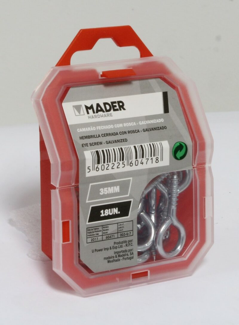 MADER 60471 - Hembrilla Cerrada com Ruesca, Galvanizado, 35mm, 18Un