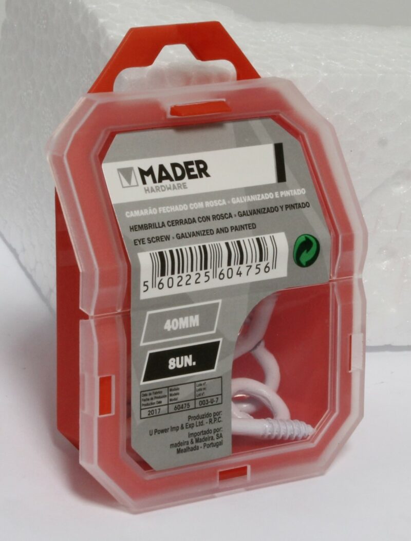 MADER 60475 - Hembrilla Cerrada con Ruesca, Galvanizado y Pintado, 40mm, 8Un