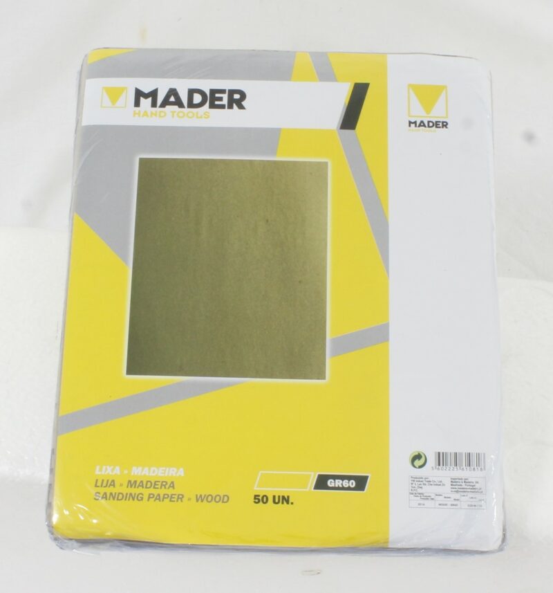 MADER 61081 - Lija de Madera, 230x280mm, GR60, 50Un
