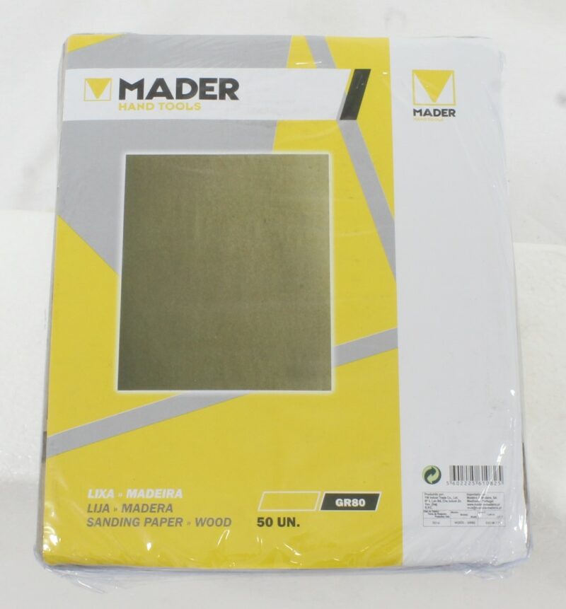 MADER 61082 - Lija de Madera, 230x280mm, GR80, 50Un